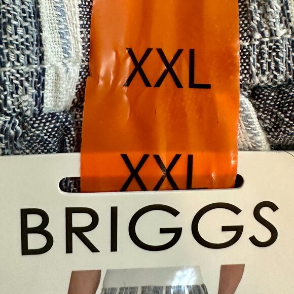 Briggs Women's Linen Blend Pant Size XXL Blue Stripped Cottagecore Coastal NEW - Picture 7 of 13